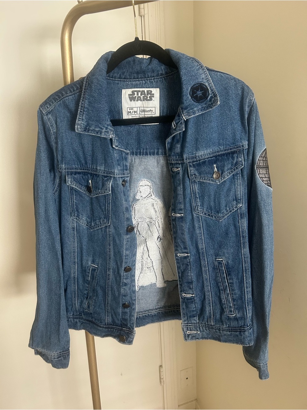 Star Wars Blue Denim Jacket with Black & White Character Graphics - Picture 4 of 10
